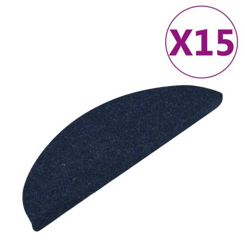 Vidaxl Tapis D'escalier Autocollants 15 Pcs 65x26 Cm Bleu