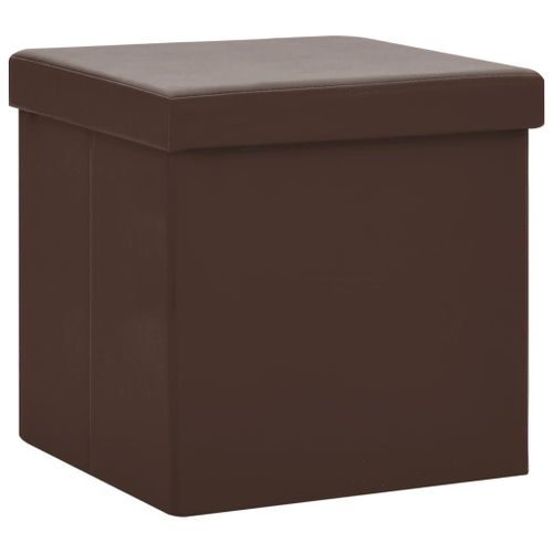 Vidaxl Tabouret De Rangement Pliable Marron Pvc