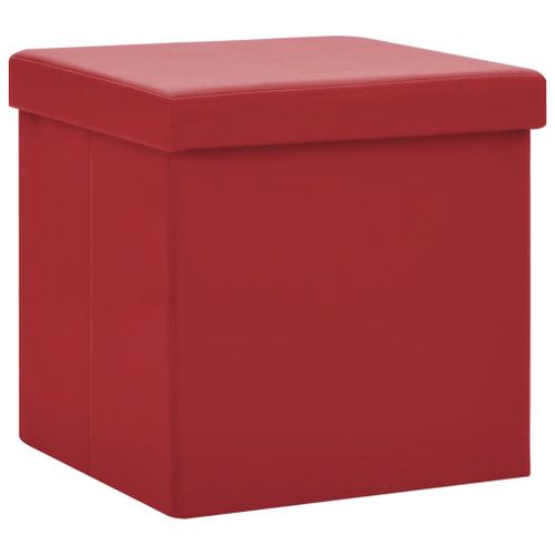 Vidaxl Tabouret De Rangement Pliable Rouge Bordeaux Pvc
