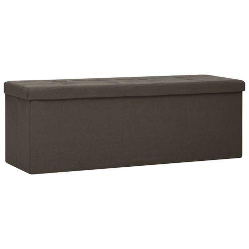 Vidaxl Banc De Rangement Pliable Marron Foncé Faux Lin