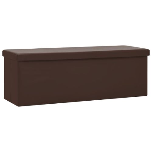 Vidaxl Banc De Rangement Pliable Marron Pvc