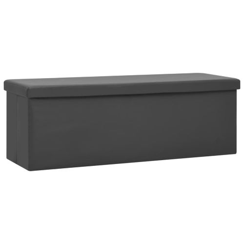 Vidaxl Banc De Rangement Pliable Gris Pvc