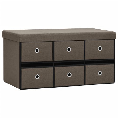 Vidaxl Banc De Rangement Pliable Marron 76x38x38 Cm Faux Lin