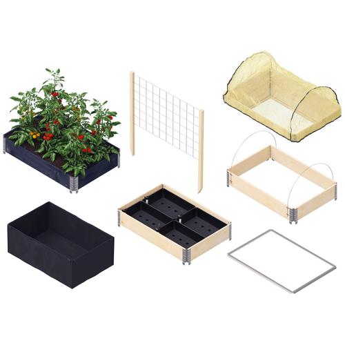 Kit Carré Potager Avec Accessoires Et Système D'auto Arrosage Gardenbox 120 X 80 Cm