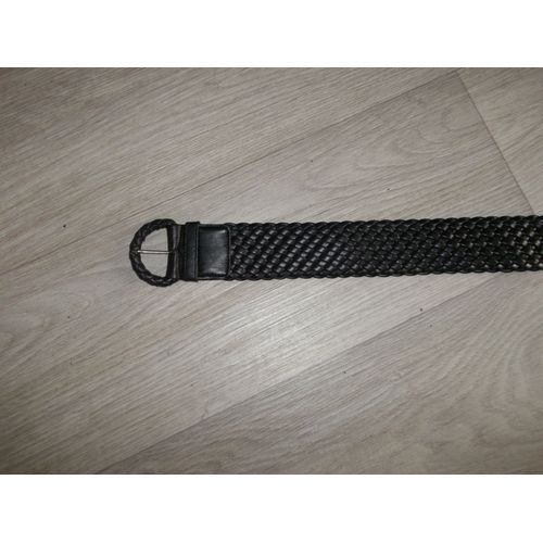 Ceinture Large Simili Cuir Noir Tressée Tbe