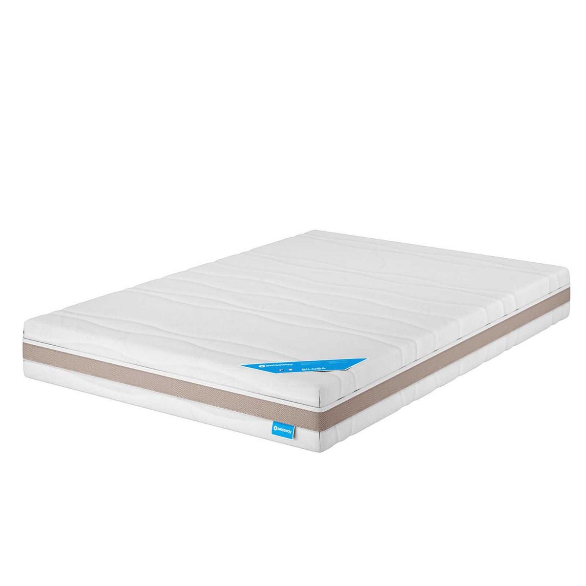 Swissway - Matelas Biloba - 160x200 Cm - Technologie Ressorts Ensachés - Parfait Soutien - Confort Moelleux - Epaisseur 23 Cm