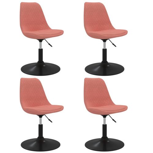 Vidaxl Chaises À Dîner Pivotantes 4 Pcs Rose Velours