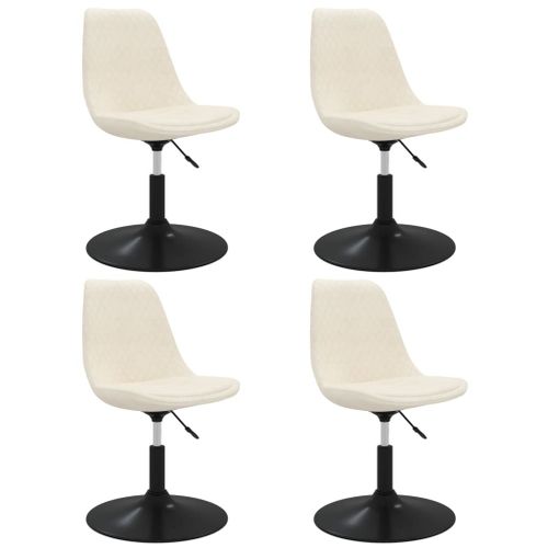 Vidaxl Chaises À Dîner Pivotantes 4 Pcs Crème Velours