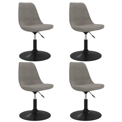 Vidaxl Chaises À Dîner Pivotantes 4 Pcs Gris Clair Velours