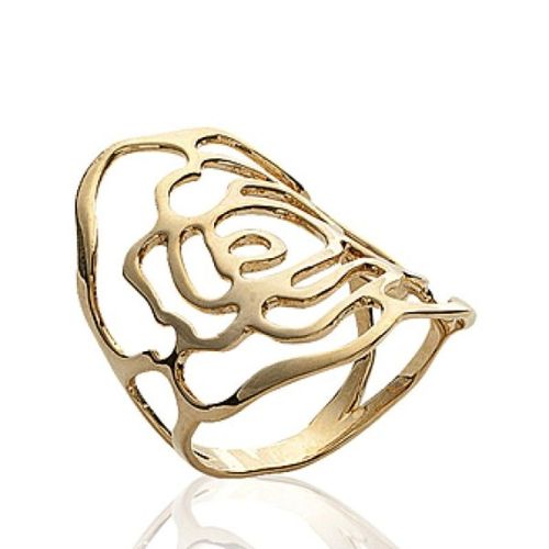 Bague Dentelle Large Femme - Plaqué Or Jaune 18 Carats