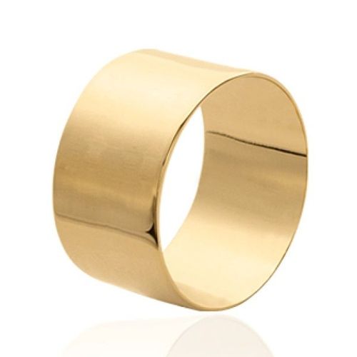 Bague Tube Court Femme - Plaqué Or Jaune 750