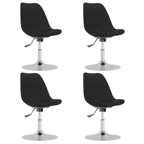 Vidaxl Chaises Pivotantes De Salle À Manger 4 Pcs Noir Tissu