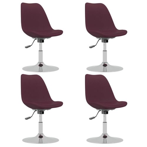Vidaxl Chaises Pivotantes De Salle À Manger 4 Pcs Violet Tissu