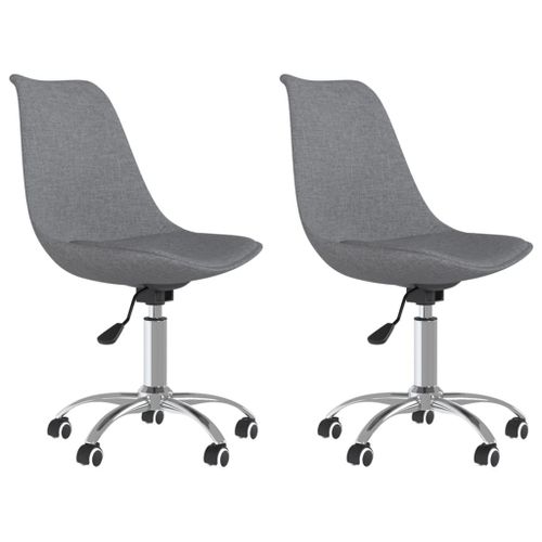 Vidaxl Chaises Pivotantes De Salle À Manger 2 Pcs Gris Clair Tissu
