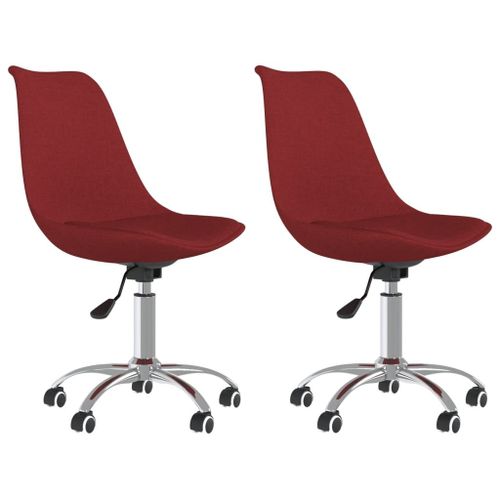 Vidaxl Chaises Pivotantes De Salle À Manger 2 Pcs Rouge Bordeaux Tissu