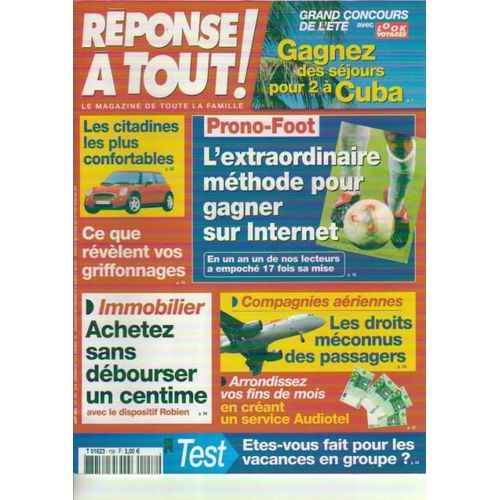 Réponse À Tout ! N° 158 : L'extraordinaire Méthode Pour Gagner Sur Internet