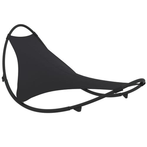 Vidaxl Chaise Longue À Bascule Avec Roues Acier Et Textilène Noir