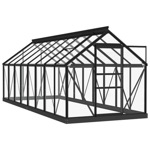 Vidaxl Serre En Verre Anthracite 155x395,5x191 Cm Aluminium