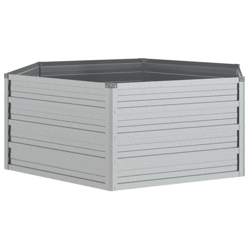 Vidaxl Lit Surélevé De Jardin 129x45 Cm Acier Galvanisé Argenté