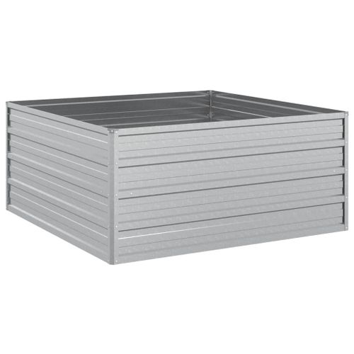 Vidaxl Lit Surélevé De Jardin 100x100x45 Cm Acier Galvanisé Argenté
