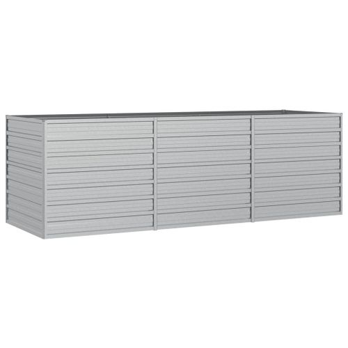 Vidaxl Lit Surélevé De Jardin 240x80x77 Cm Acier Galvanisé Argenté