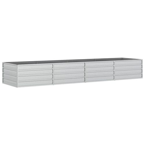 Vidaxl Lit Surélevé De Jardin 320x80x45 Cm Acier Galvanisé Argenté