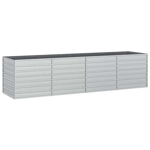 Vidaxl Lit Surélevé De Jardin 320x80x77 Cm Acier Galvanisé Argenté