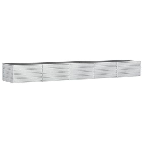 Vidaxl Lit Surélevé De Jardin 400x80x45 Cm Acier Galvanisé Argenté