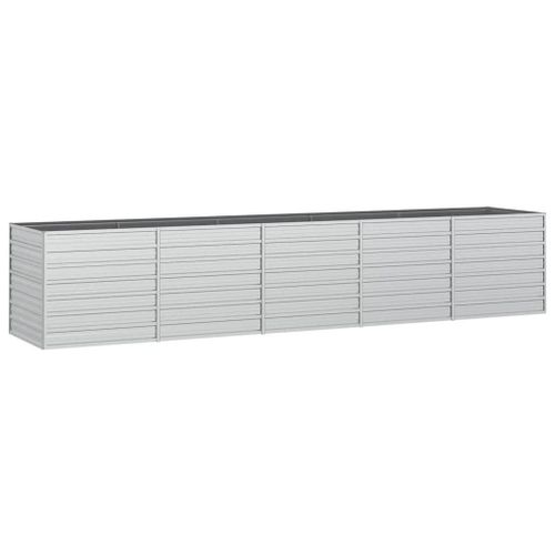 Vidaxl Lit Surélevé De Jardin 400x80x77 Cm Acier Galvanisé Argenté