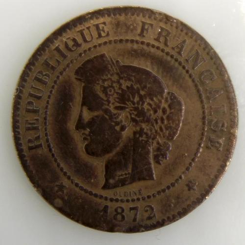 Cérès 5 Centimes Bronze Tb 1872 France - Pièce De Monnaie