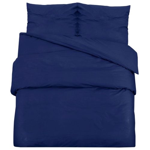 Vidaxl Ensemble De Housse De Couette Bleu Marine 260x240 Cm Microfibre