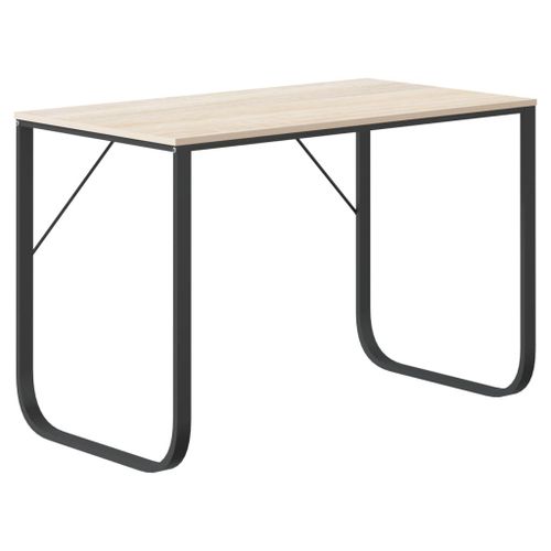Vidaxl Bureau D'ordinateur Noir Et Chêne 110x60x73 Cm Aggloméré