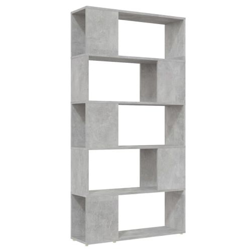 Vidaxl Bibliothèque De Séparation Gris Béton 80x24x155 Cm Aggloméré