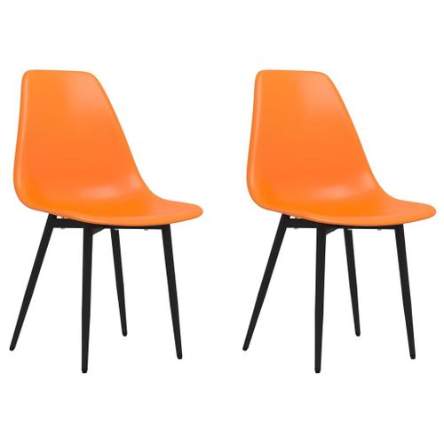 Vidaxl Chaises De Salle ¿¿ Manger 2 Pcs Orange Pp