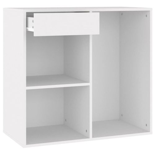 Vidaxl Armoire À Cosmétiques Blanc 80x40x75 Cm Bois D'ingénierie