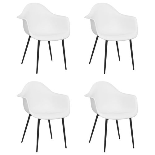 Vidaxl Chaises De Salle À Manger 4 Pcs Blanc Pp