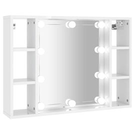 vidaXL Armoire à miroir avec LED Blanc brillant 76x15x55 cm