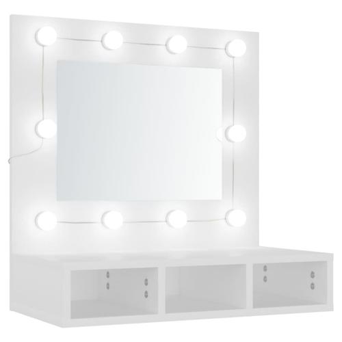 vidaXL Armoire à miroir avec LED Blanc 60x31,5x62 cm