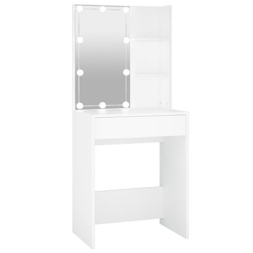 Vidaxl Coiffeuse Avec Led Blanc 60x40x140 Cm