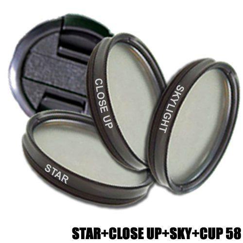 Kit de Filtre DynaSun Lens 58mm Star 4 Points effect + Macro Close Up +Sky Skylight + Bouchon 58 mm