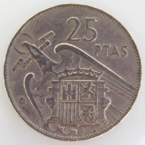 Franco 25 Pesetas Cuivre-Nickel Ttb 1957 Espagne - Pièce De Monnaie