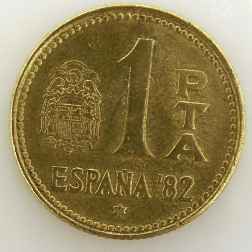 Coupe Du Monde 1 Peseta Bronze Ttb 1980 Espagne - Pièce De Monnaie