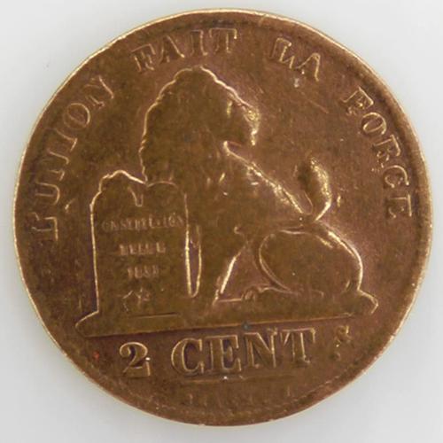 2 Centimes Bronze Tb 1870 Belgique - Pièce De Monnaie