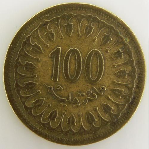 100 Millimes Cuivre Ttb 1960 Tunisie - Pièce De Monnaie