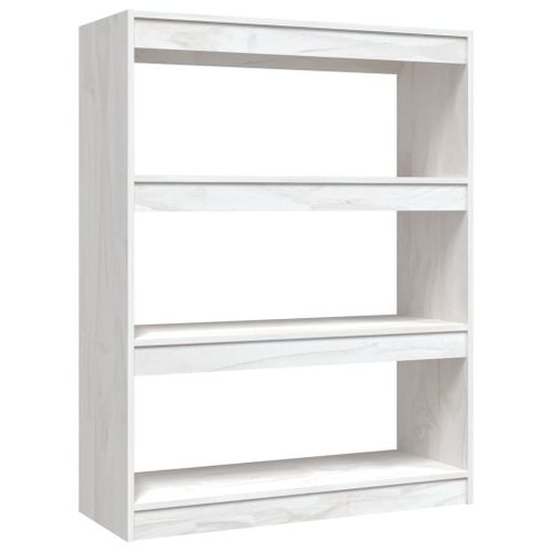 Vidaxl Bibliothèque/Séparateur De Pièce Blanc 100x30x103 Cm Pin Massif