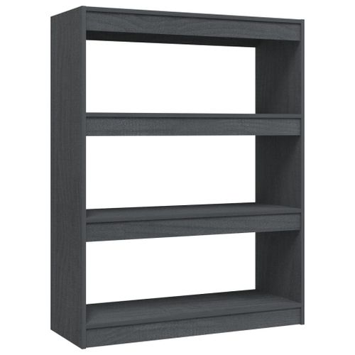Vidaxl Bibliothèque/Séparateur De Pièce Gris 100x30x103 Cm Pin Massif