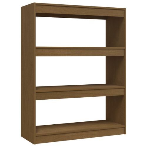 Vidaxl Bibliothèque/Séparateur De Pièce Marron Miel 100x30x103 Cm Pin