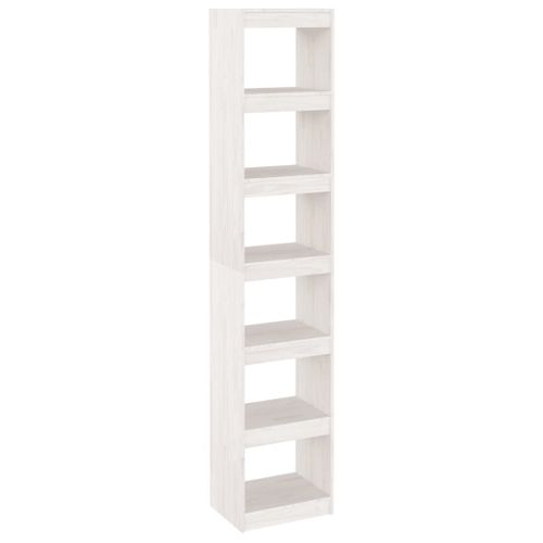 Vidaxl Bibliothèque/Séparateur De Pièce Blanc 40x30x199 Cm Pin Massif