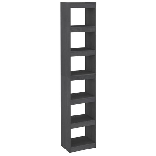 Vidaxl Bibliothèque/Séparateur De Pièce Gris 40x30x199 Cm Pin Massif
