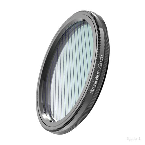 figatia Lentille de caméra anamorphique à filtre brossé bleu pour caméra DSLR vidéo DSLR Cinematice, 72MM